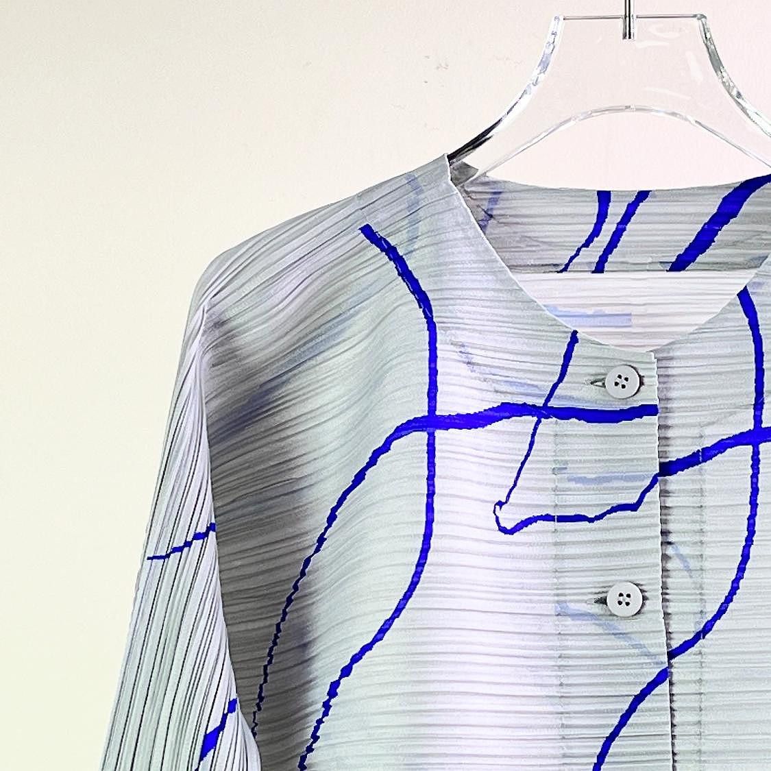 Issey Miyake Issey Miyake Blue Line Pleated Blouse Size 2 Size M / US 6-8 / IT 42-44 - 5 Thumbnail