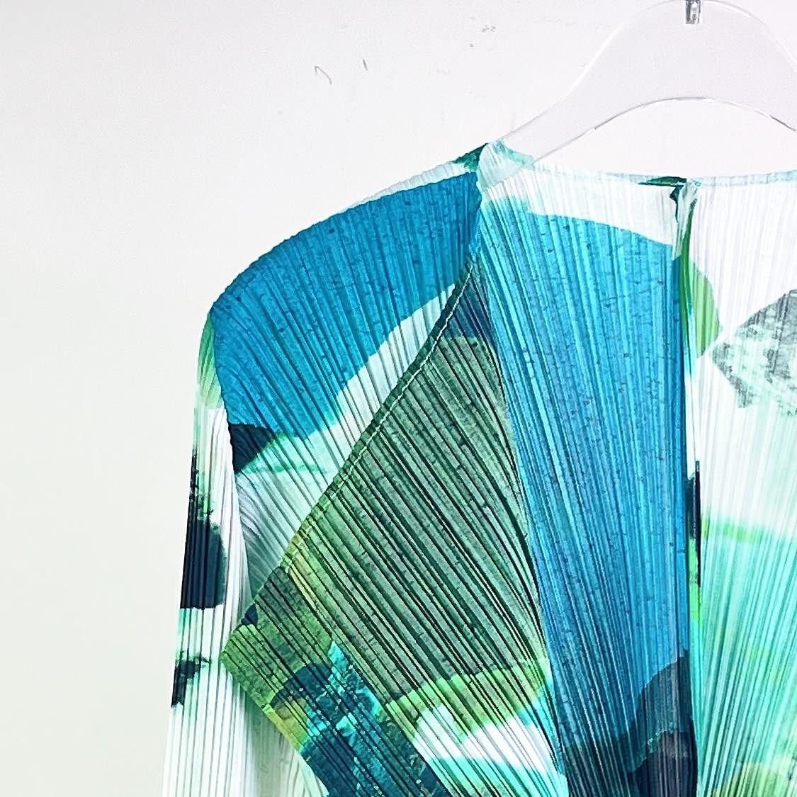 Pleats Please Issey Miyake Pleats Please Issey Miyake Green Pleated Button Up Size 4 Size L / US 10 / IT 46 - 3 Thumbnail