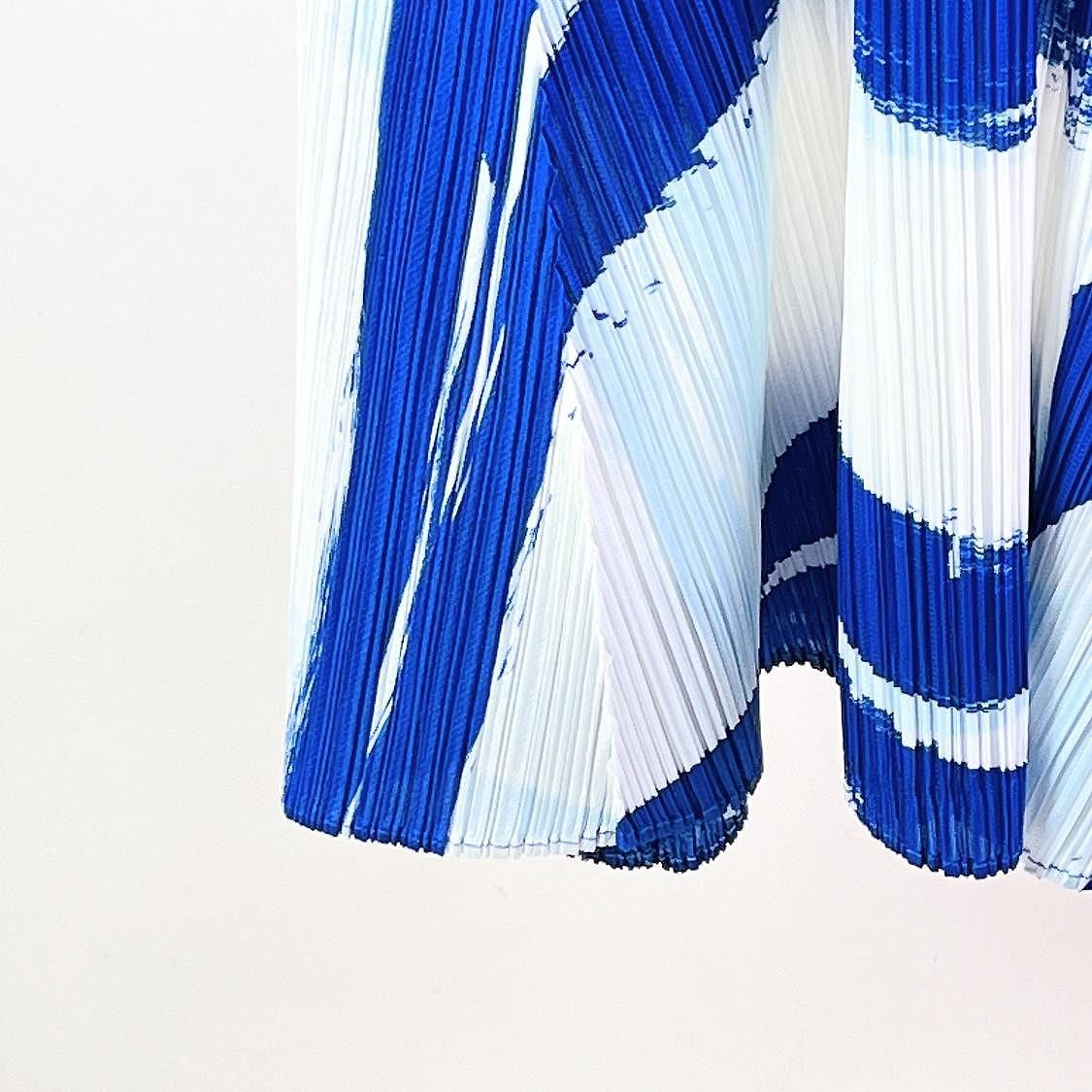 Pleats Please Issey Miyake Pleats Please Issey Miyake Blue Print Maxi Dress Size 3 Size M / US 6-8 / IT 42-44 - 5 Thumbnail