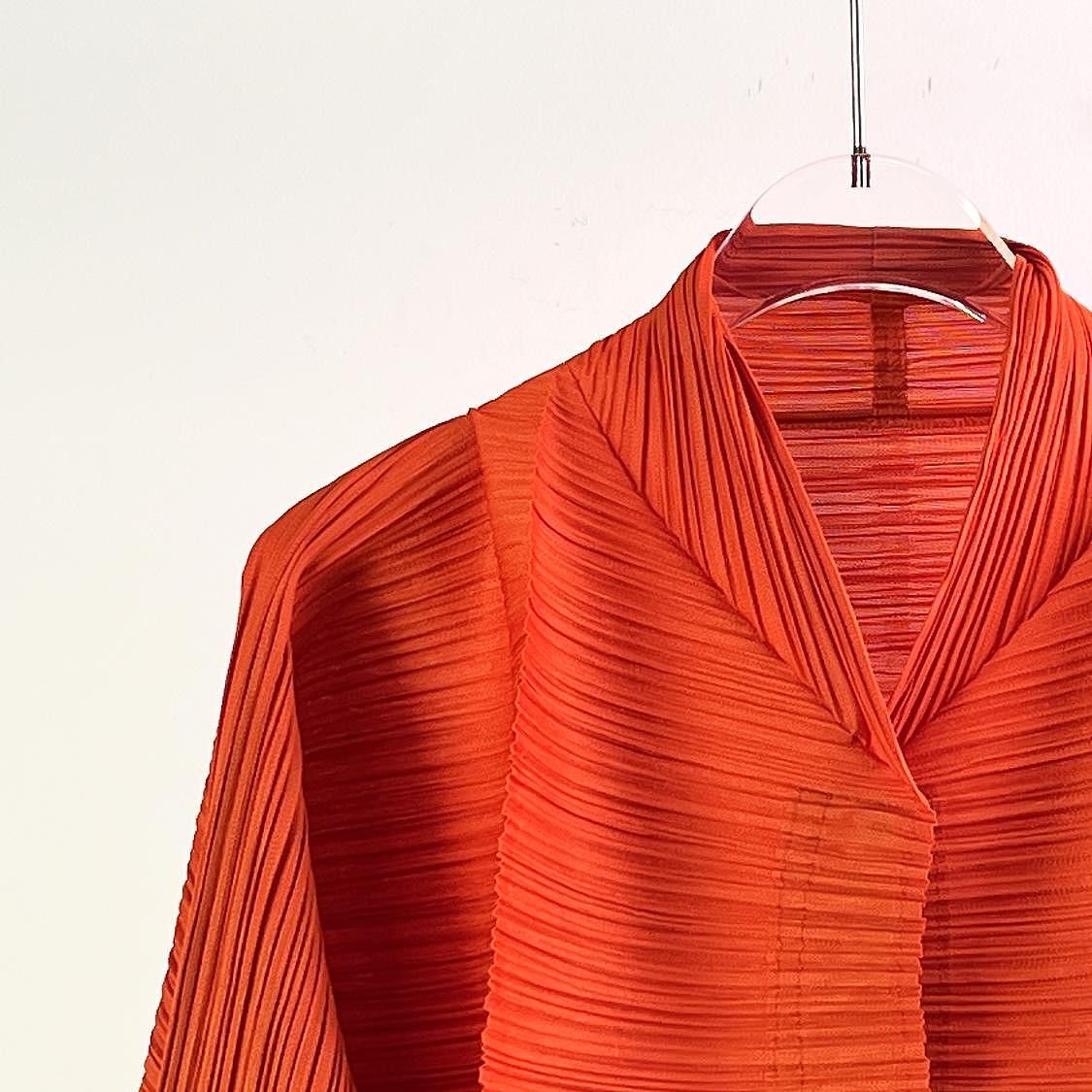 Pleats Please Issey Miyake Pleats Please Issey Miyake Orange Pleated Button Up Size 5 Size XL / US 12-14 / IT 48-50 - 5 Thumbnail