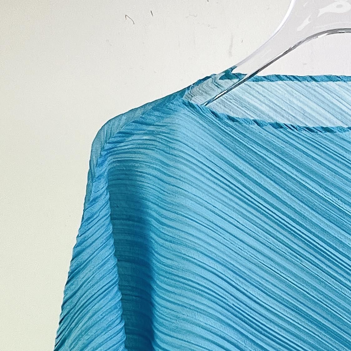 Pleats Please Issey Miyake Pleats Please Issey Miyake Blue Pleated Top Size OS Size ONE SIZE - 3 Thumbnail