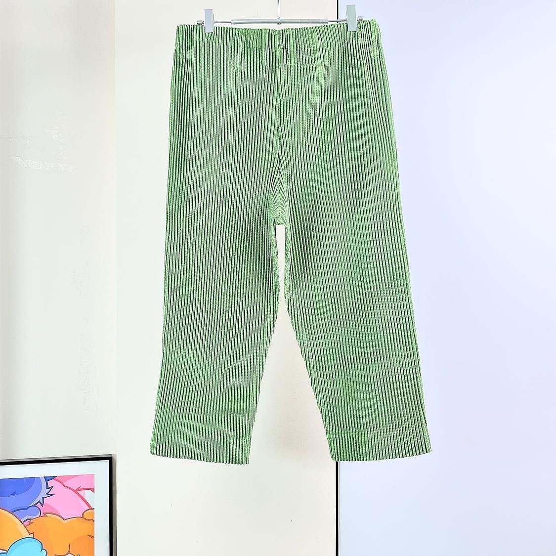 Issey Miyake Homme Plissé Issey Miyake Pleated Pants Green Size 3 Size US 34 / EU 50 - 2 Thumbnail