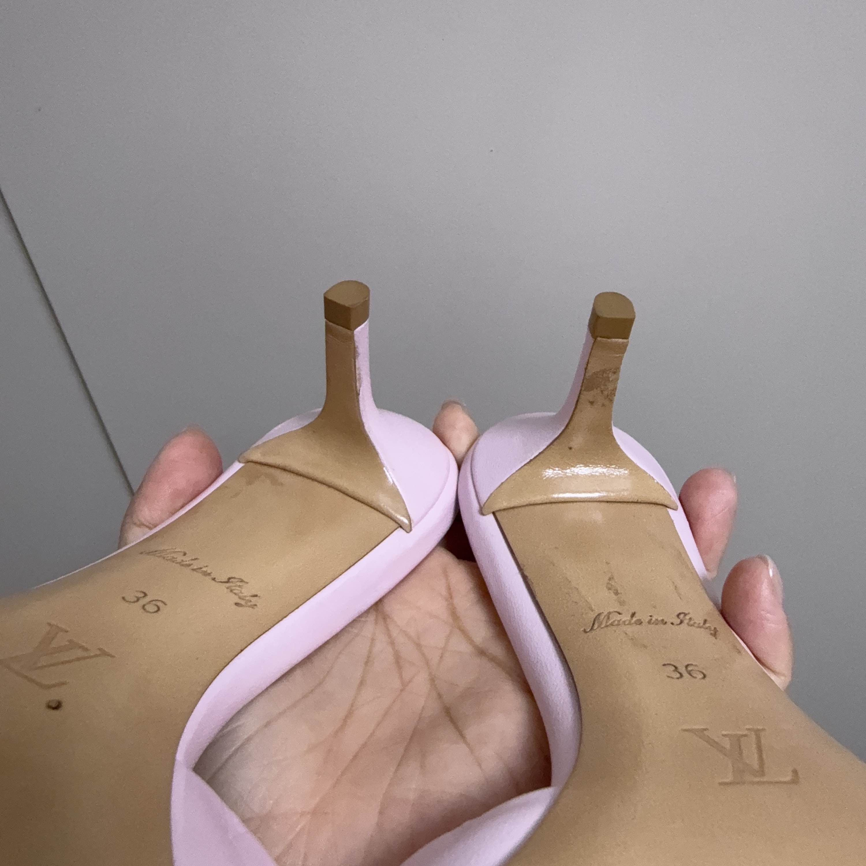 Louis Vuitton Louis Vuitton Pink Leather Revival Mules Size 36 Size US 6 / IT 36 - 6 Thumbnail