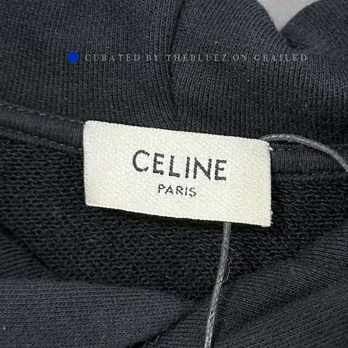 Celine Black Hoodie with White Square Graphic Size US S / EU 44-46 / 1 - 4 Thumbnail