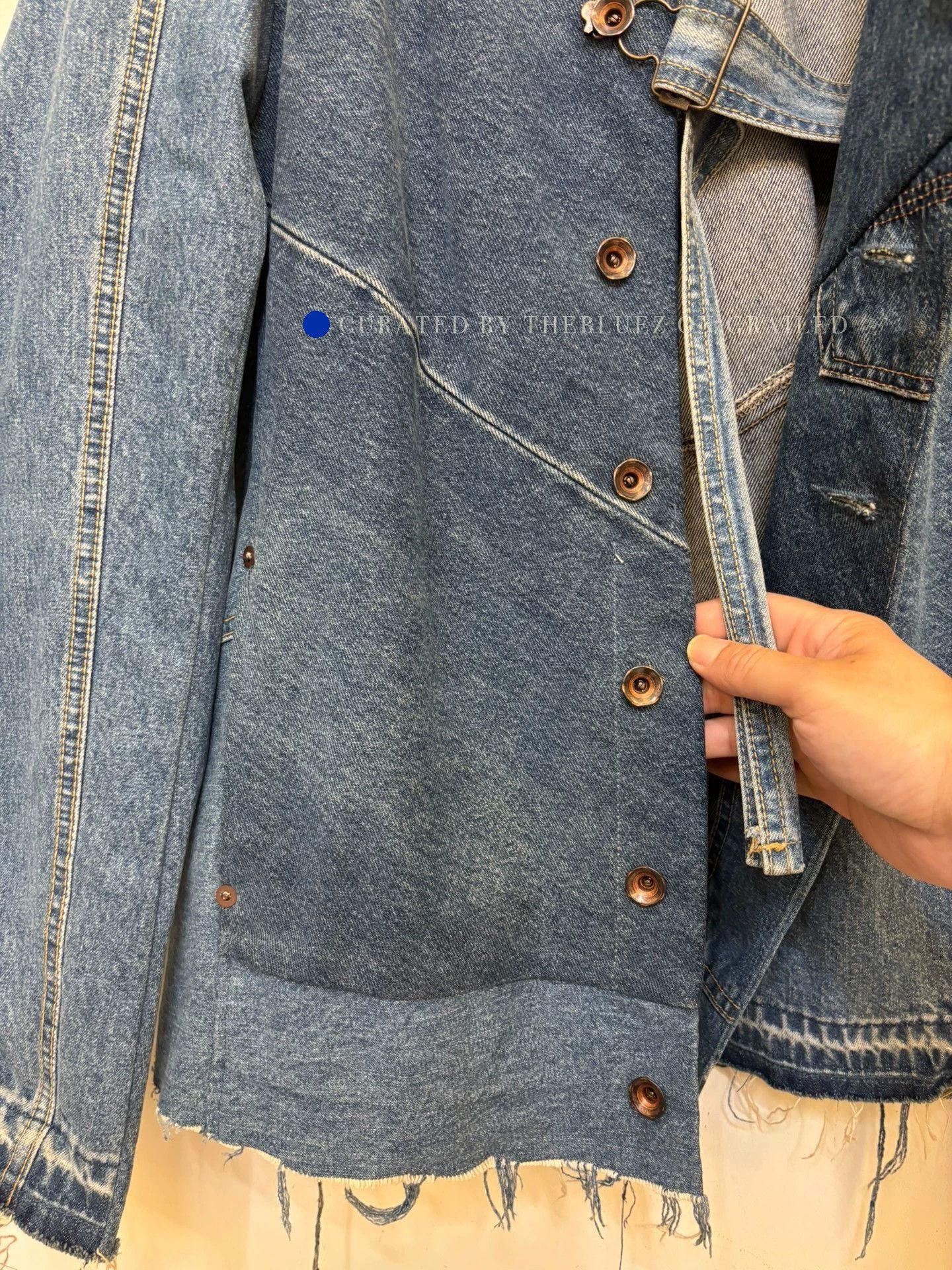 Levi's Blue Denim Jacket with Distressed Hem Size US S / EU 44-46 / 1 - 6 Thumbnail