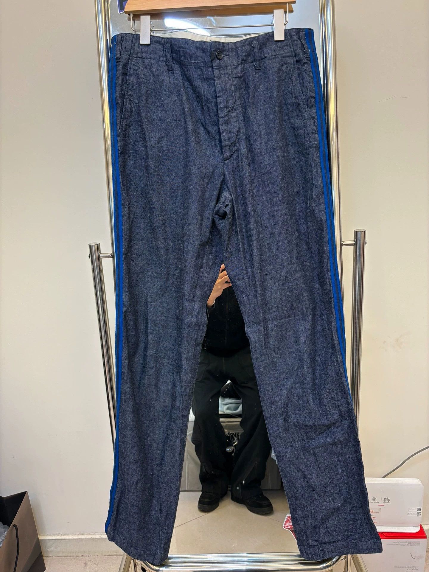 Engineered Garments Blue Denim Pants with Side Stripes Size US 34 / EU 50 - 2 Thumbnail