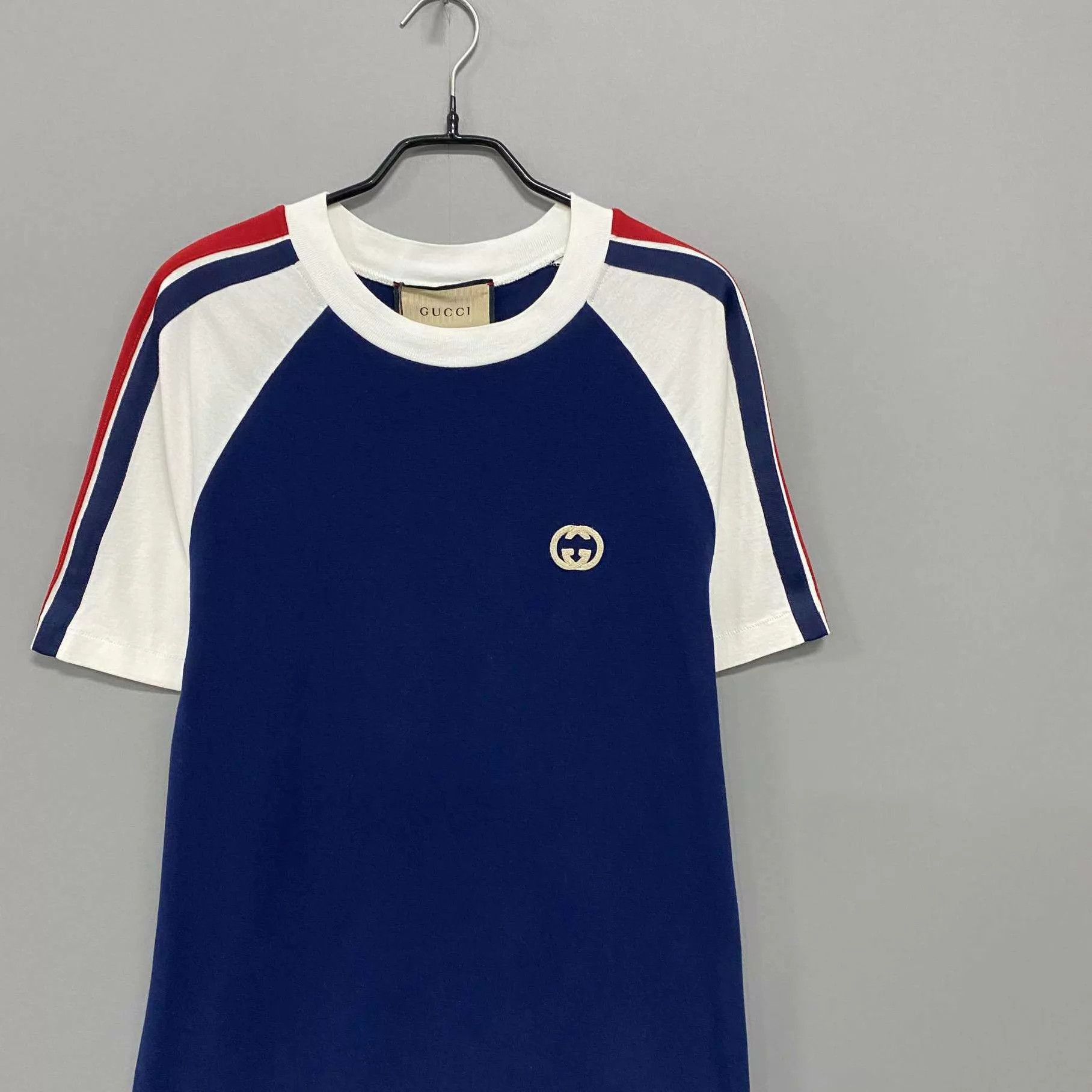 Gucci Blue Short Sleeve Striped Shirt with Logo Size US S / EU 44-46 / 1 - 2 Thumbnail