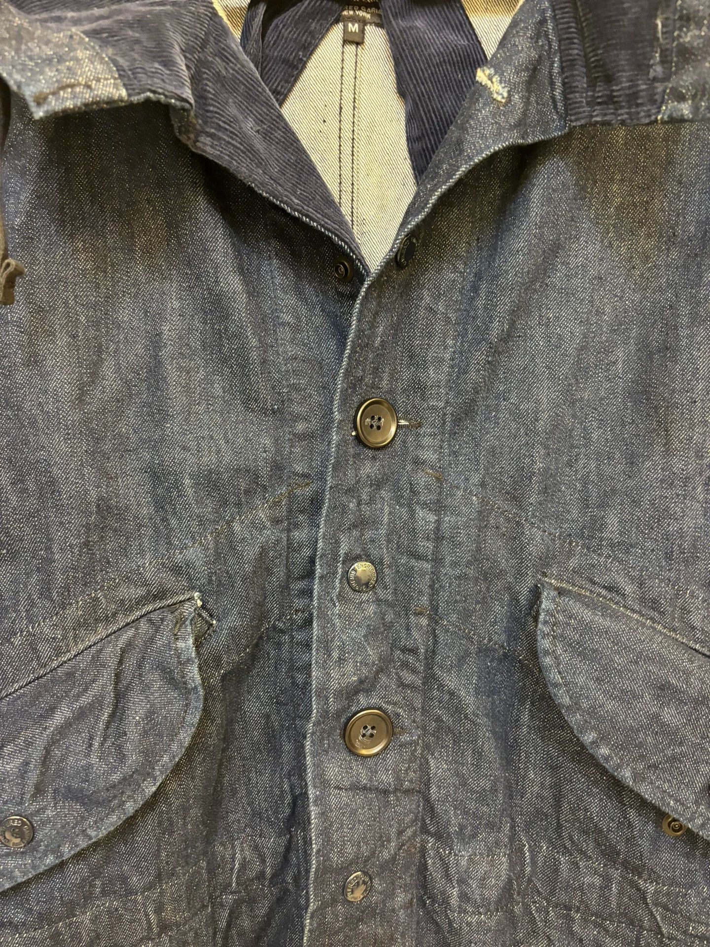 Engineered Garments Blue Denim Hooded Jacket with Button Front Size US M / EU 48-50 / 2 - 4 Thumbnail
