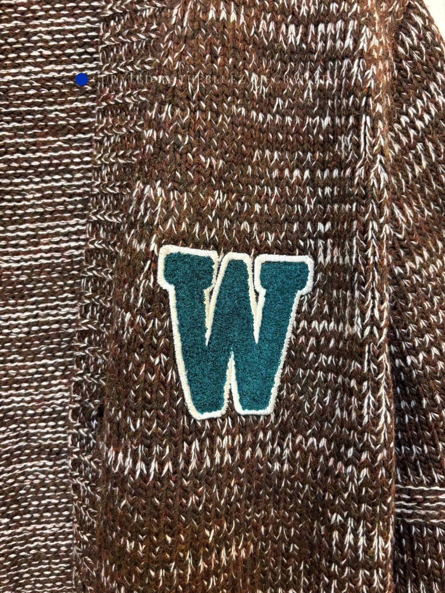 Wales Bonner Brown Knit Cardigan with Striped Cuffs - Size S Size US S / EU 44-46 / 1 - 5 Thumbnail