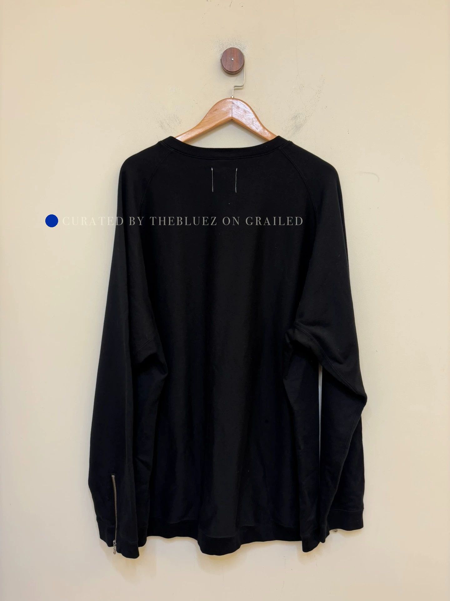 Takahiromiyashita The Soloist. Black Long Sleeve Sweatshirt with Zip Cuffs Size US M / EU 48-50 / 2 - 6 Thumbnail