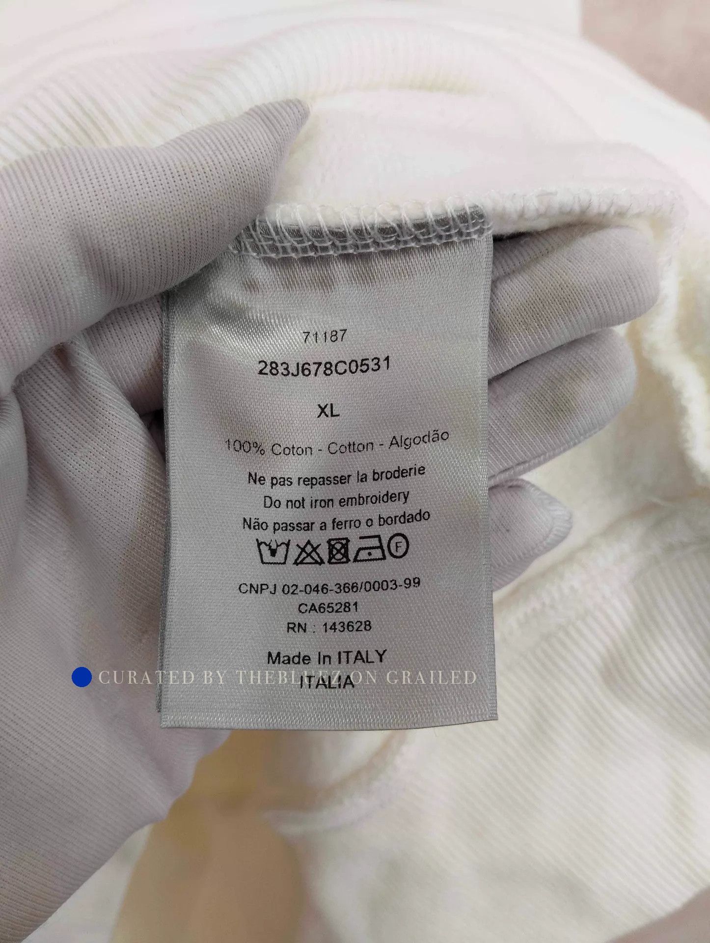 Dior White Embroidered Hoodie with Front Pocket - XL Size US XL / EU 56 / 4 - 5 Thumbnail