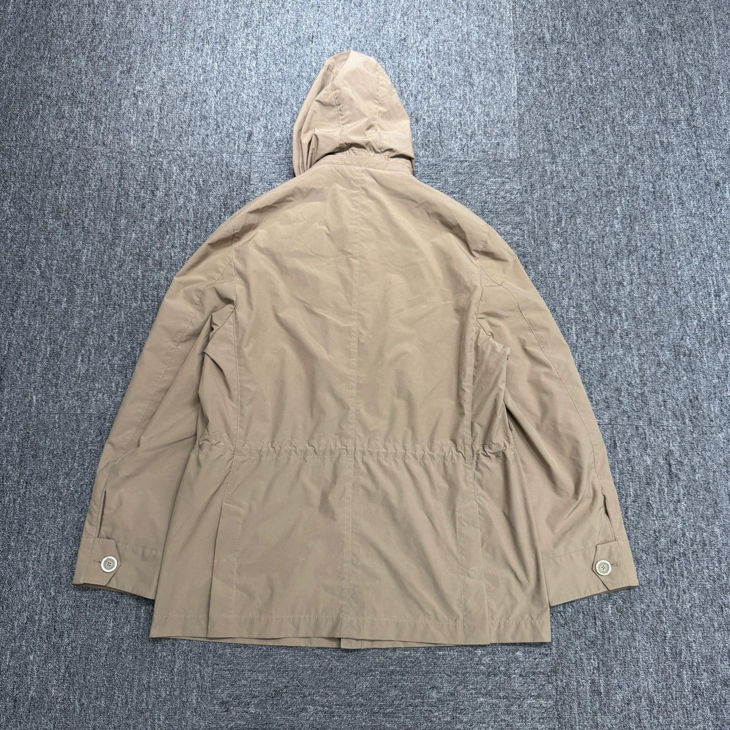 Brunello Cucinelli Beige Hooded Button-Front Jacket with Pockets Size US L / EU 52-54 / 3 - 5 Thumbnail