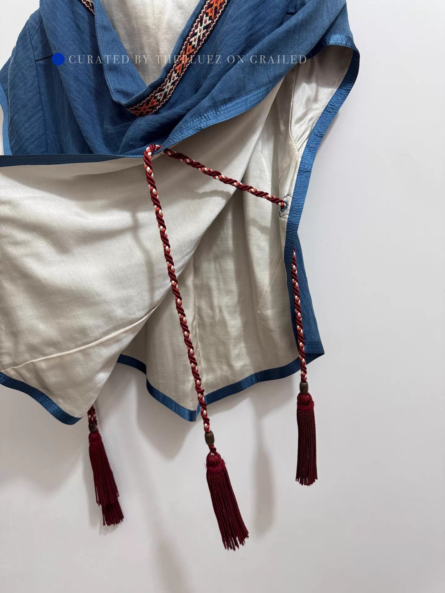 Number (N)ine Blue Sleeveless Hooded Top with Tassel Details Size US M / EU 48-50 / 2 - 4 Thumbnail