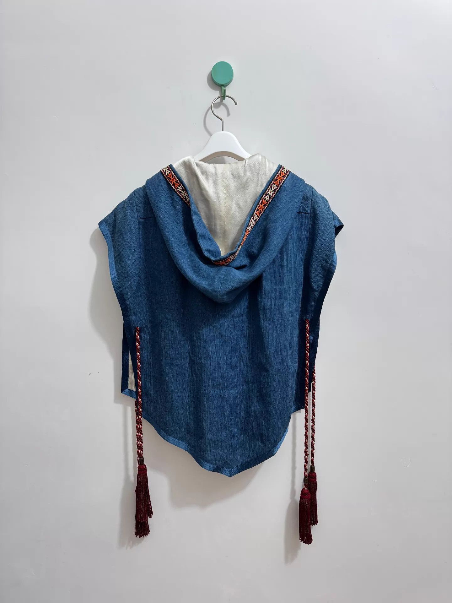 Number (N)ine Blue Sleeveless Hooded Top with Tassel Details Size US M / EU 48-50 / 2 - 2 Thumbnail