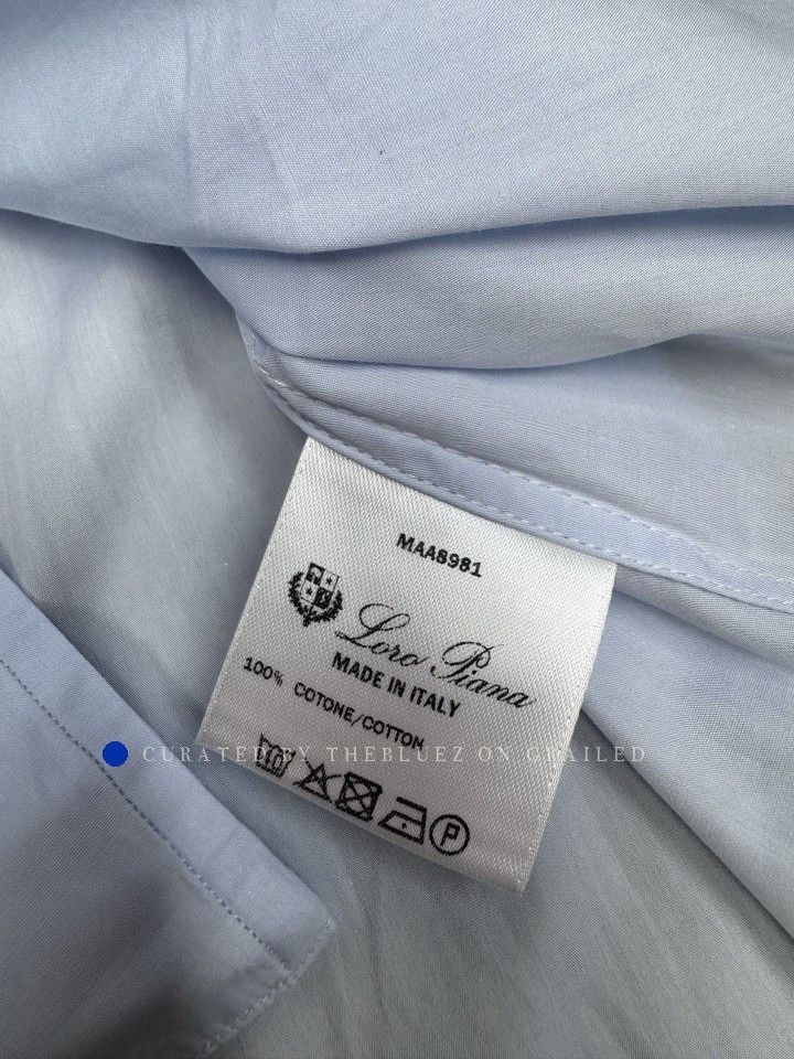 Loro Piana Blue Long-Sleeve Button-Up Shirt XXL Size US XXL / EU 58 / 5 - 4 Thumbnail