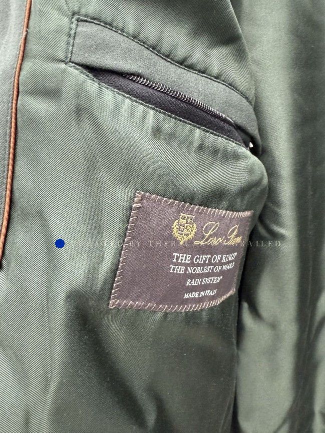 Loro Piana Green Puffer Jacket with Stand Collar and Zip Pockets Size US L / EU 52-54 / 3 - 3 Thumbnail
