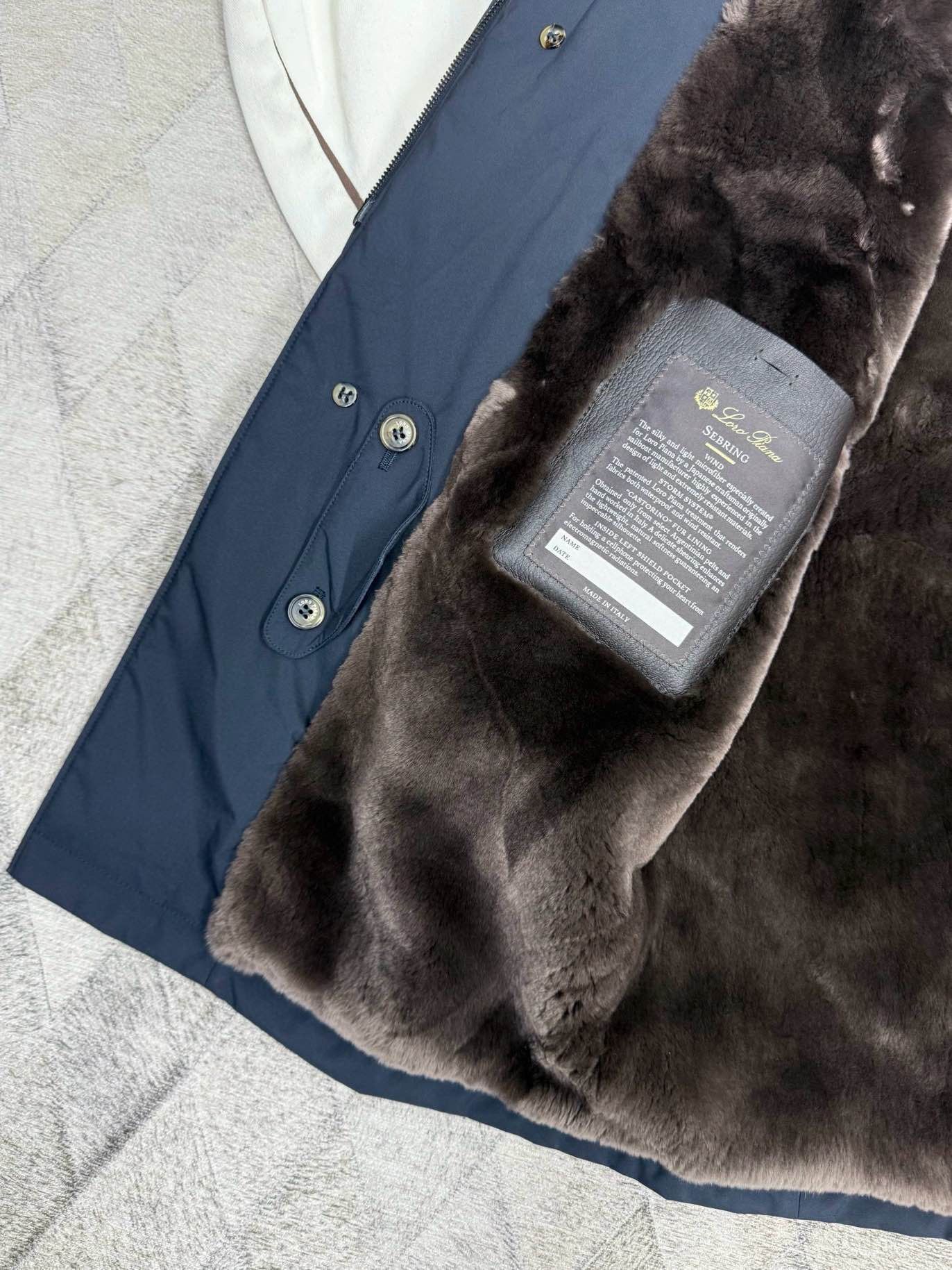 Loro Piana Blue Fur Collar Long Coat - Size M Size US M / EU 48-50 / 2 - 3 Thumbnail