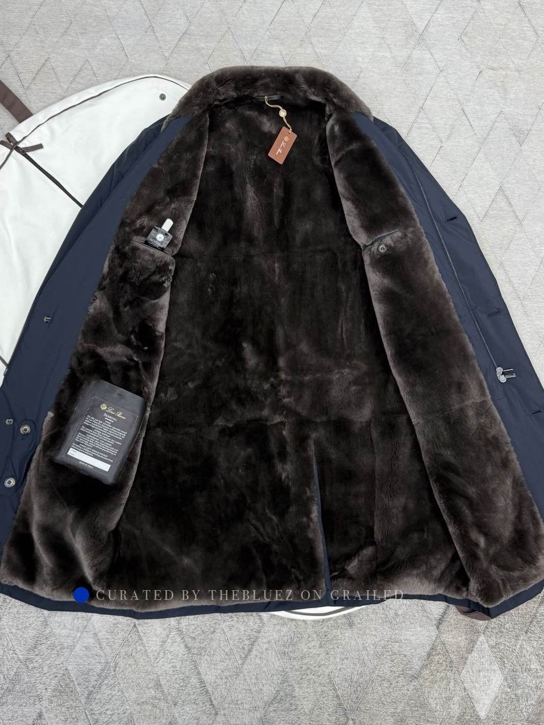 Loro Piana Blue Fur Collar Long Coat - Size M Size US M / EU 48-50 / 2 - 4 Thumbnail