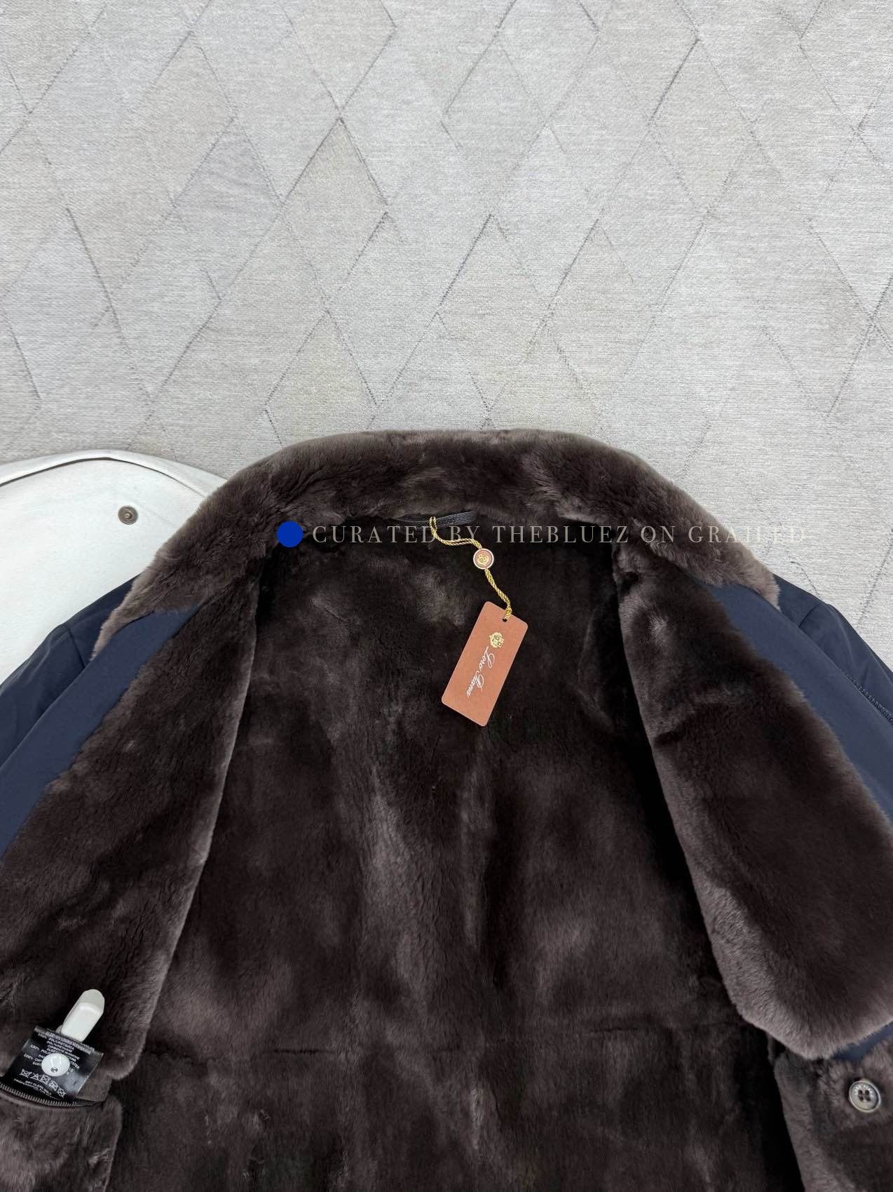 Loro Piana Blue Fur Collar Long Coat - Size M Size US M / EU 48-50 / 2 - 5 Thumbnail