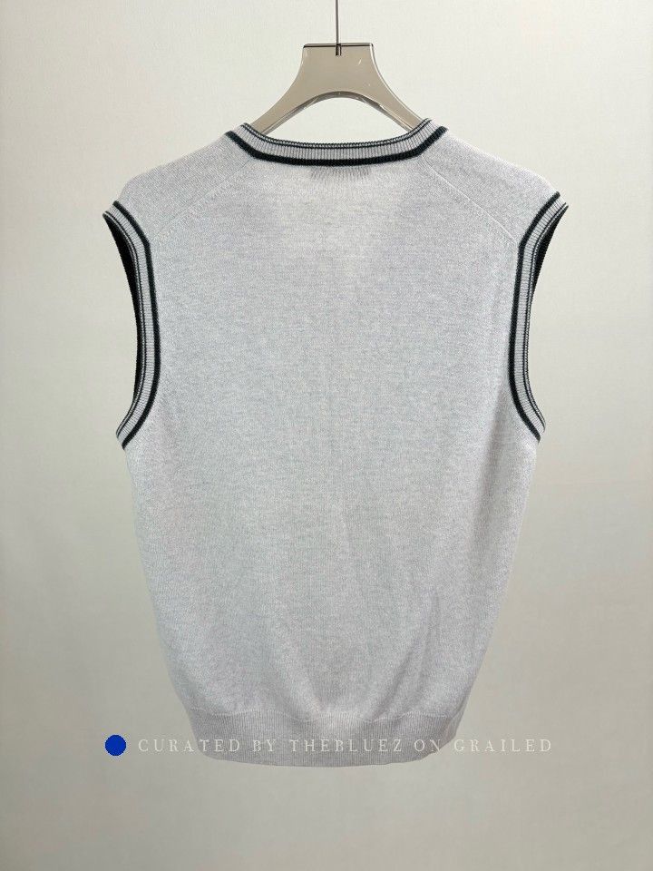 Loro Piana Gray V-Neck Sleeveless Knit Vest Size US L / EU 52-54 / 3 - 2 Thumbnail