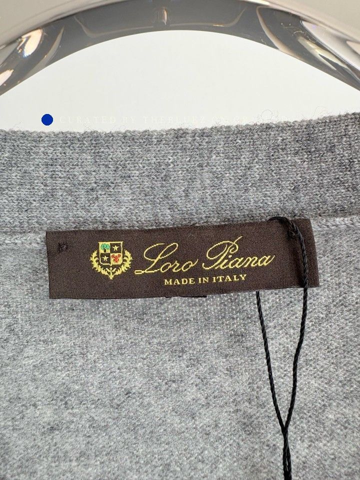 Loro Piana Gray V-Neck Button-Front Sleeveless Sweater Vest Size US L / EU 52-54 / 3 - 3 Thumbnail
