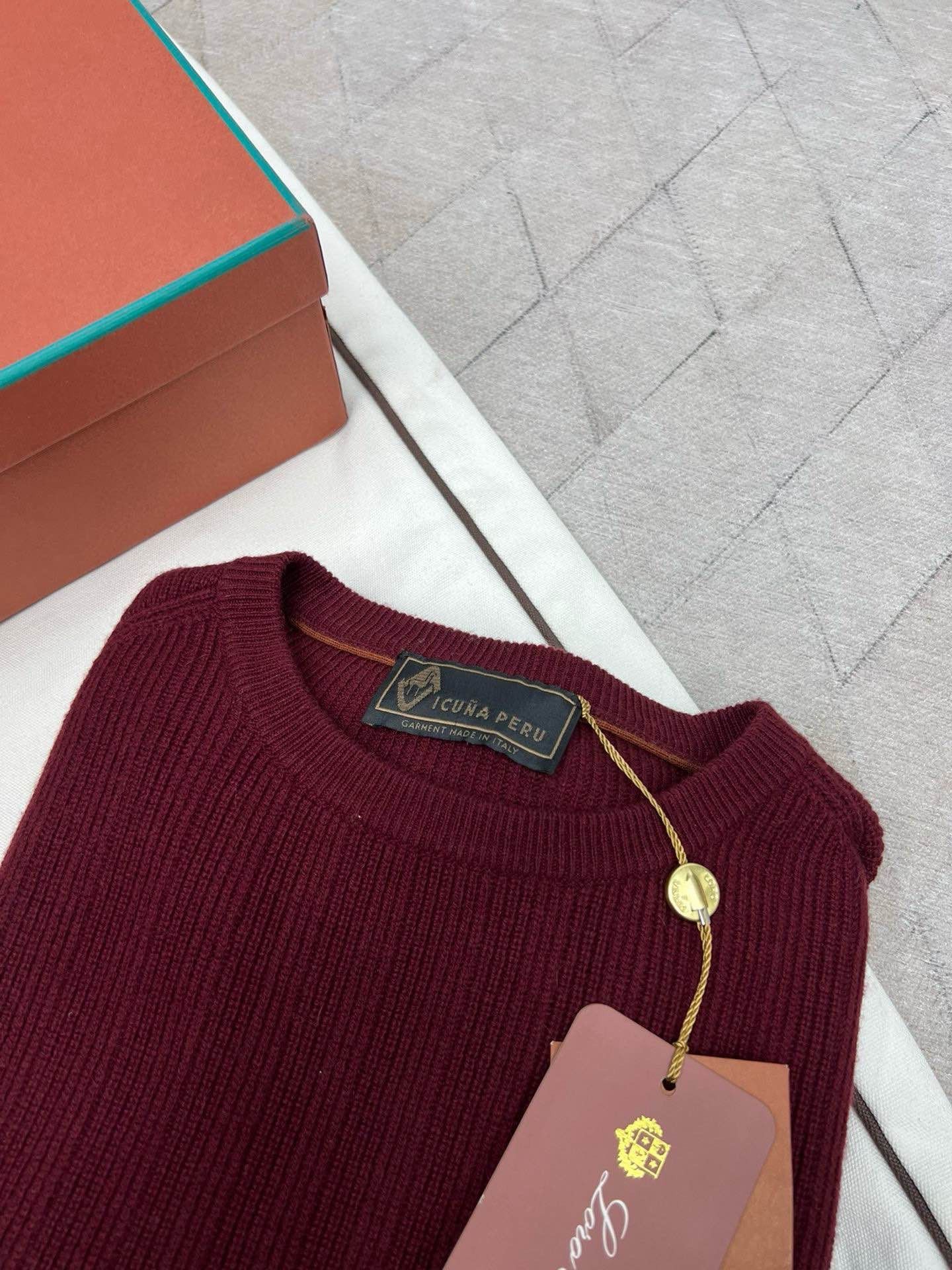 Loro Piana Red Crewneck Sweater Size L Size US L / EU 52-54 / 3 - 6 Thumbnail