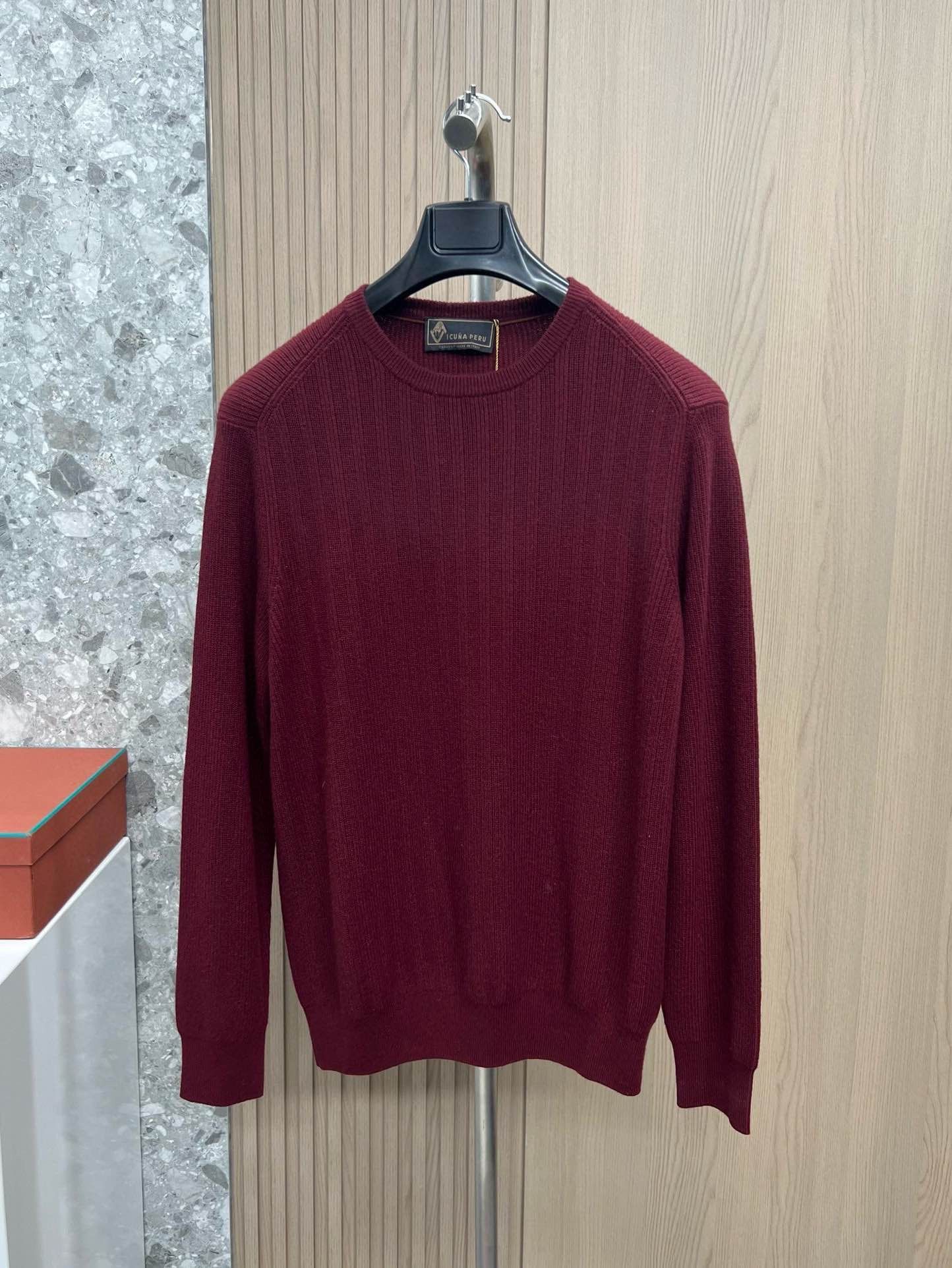 Loro Piana Red Crewneck Sweater Size L Size US L / EU 52-54 / 3 - 7 Thumbnail