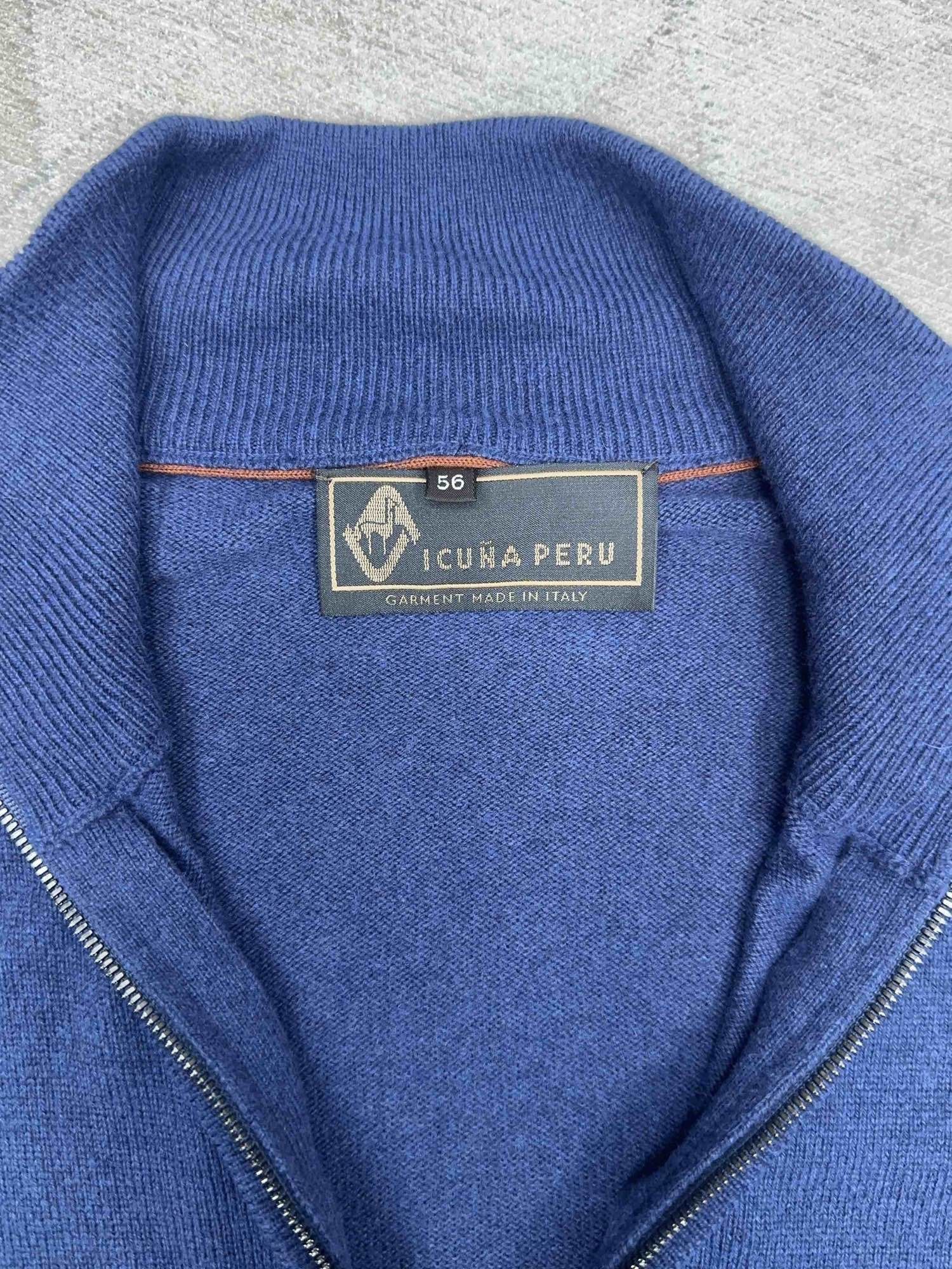 Loro Piana Blue Zip-Up Knit Sweater - XL Size US XL / EU 56 / 4 - 3 Thumbnail