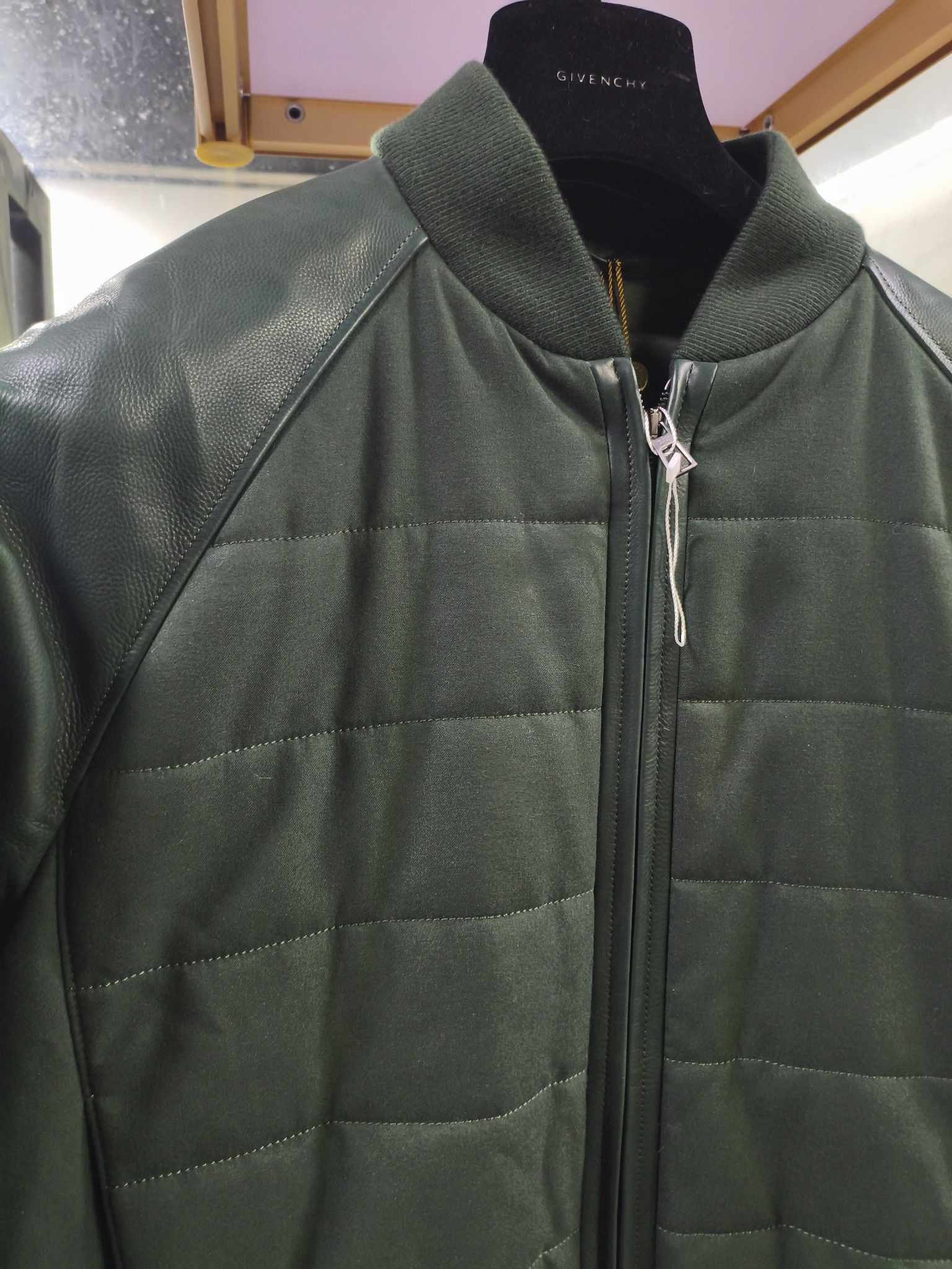 Loro Piana Green Quilted Leather Bomber Jacket Size US M / EU 48-50 / 2 - 6 Thumbnail