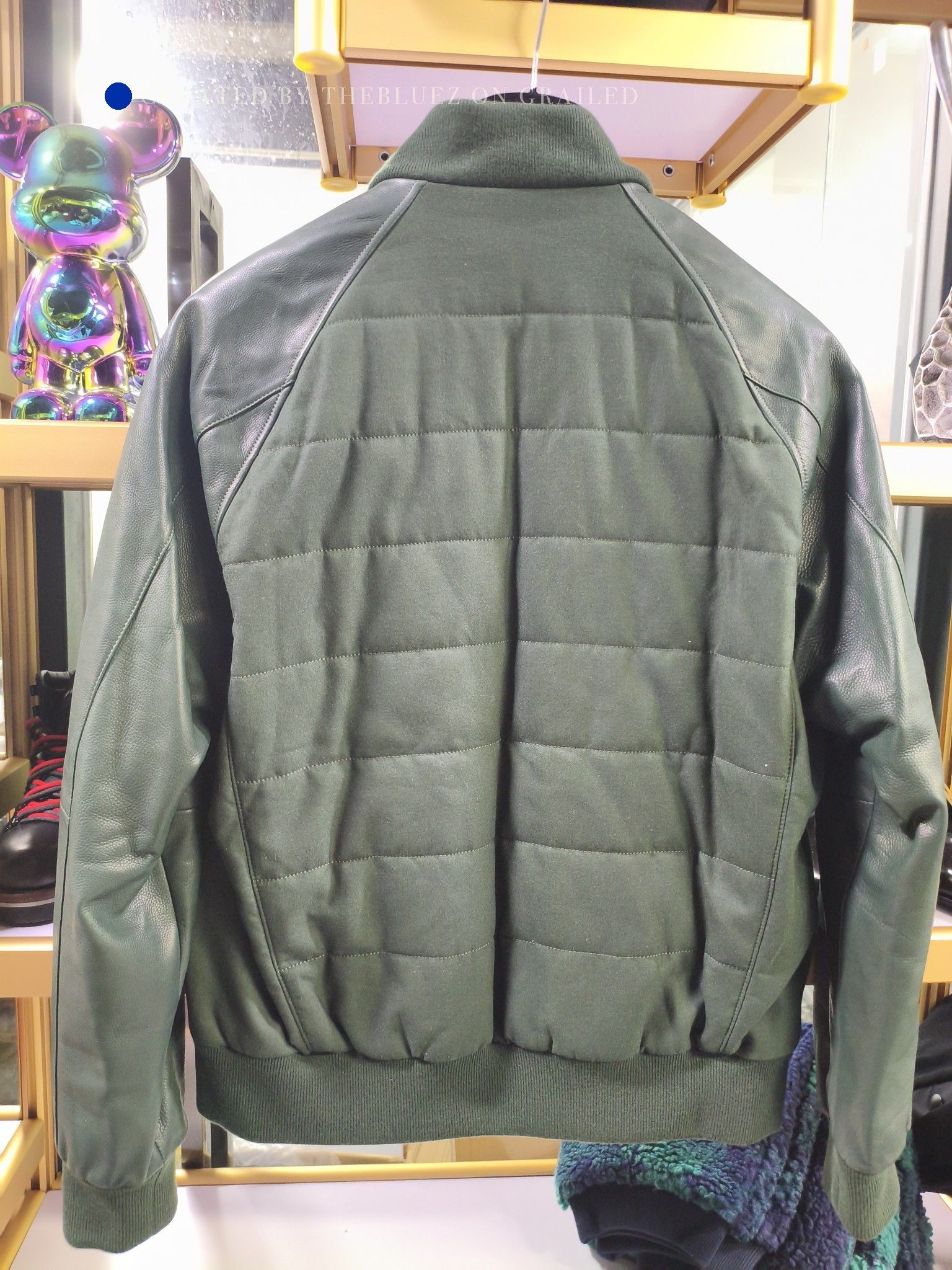 Loro Piana Green Quilted Leather Bomber Jacket Size US M / EU 48-50 / 2 - 2 Thumbnail