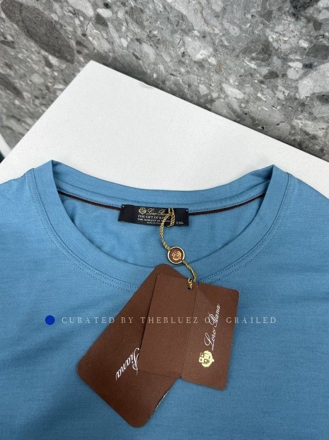 Loro Piana Blue Short-Sleeve Crewneck T-Shirt Size US XXL / EU 58 / 5 - 2 Thumbnail