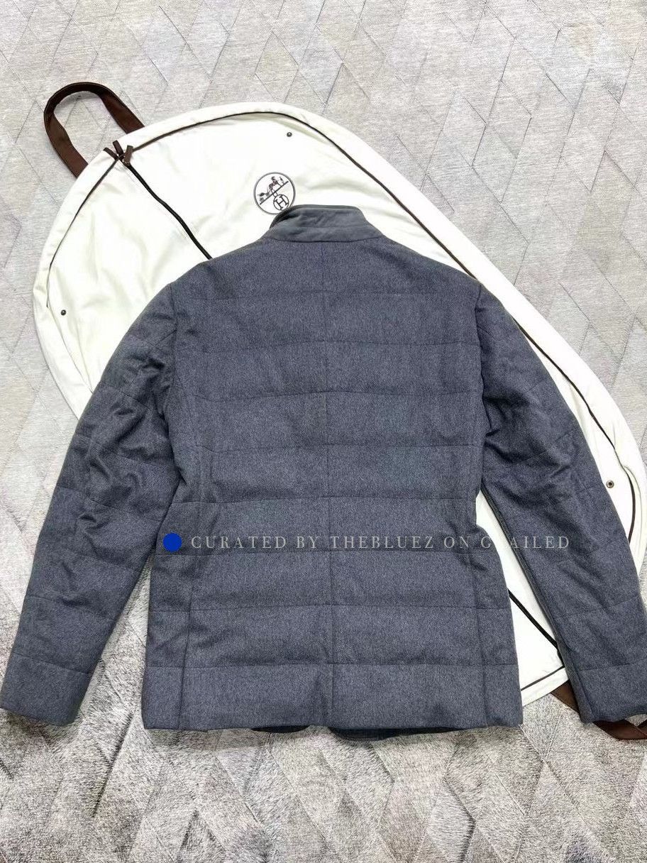 Loro Piana Gray Quilted Button-Front Jacket Size S Size US S / EU 44-46 / 1 - 2 Thumbnail