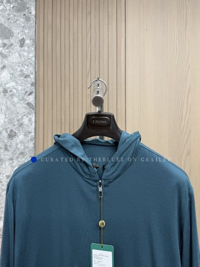 Loro Piana Green Zip-Up Hoodie with Front Pockets Size US M / EU 48-50 / 2 - 5 Thumbnail