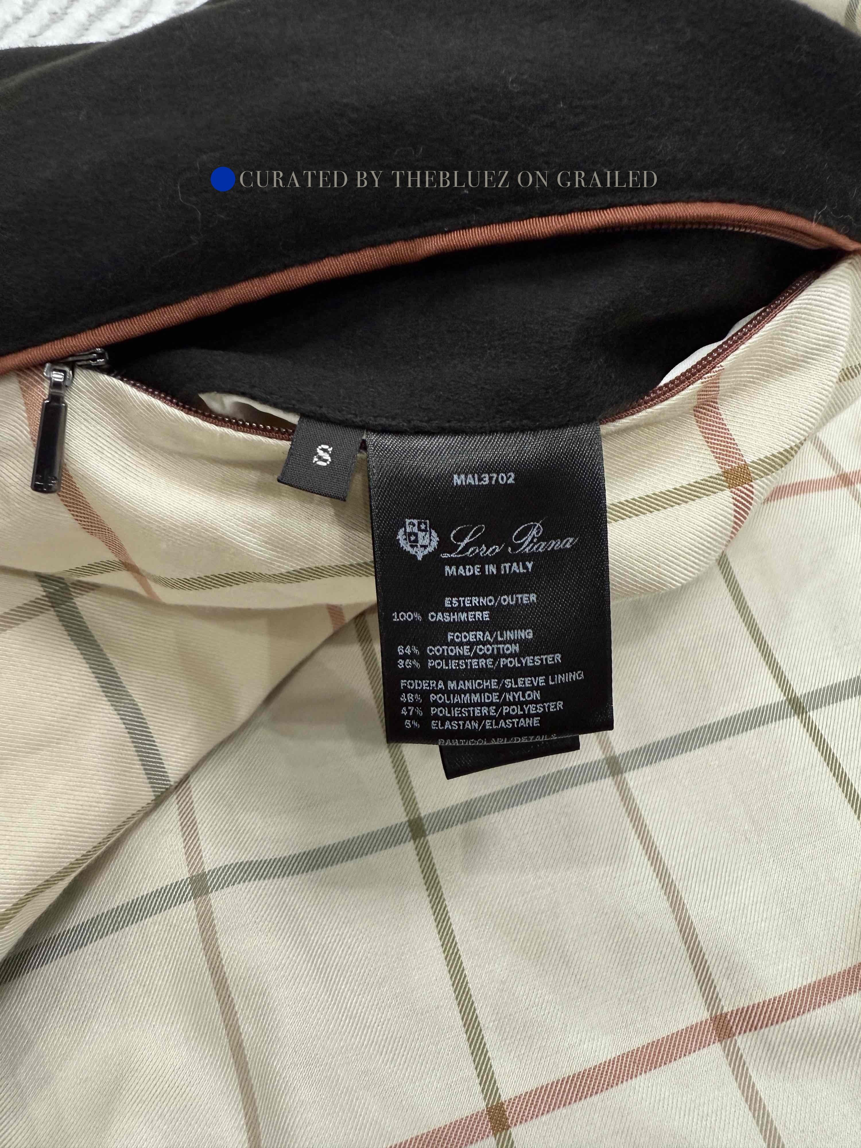 Loro Piana Black Zip-Front Bomber Jacket Size US S / EU 44-46 / 1 - 3 Thumbnail