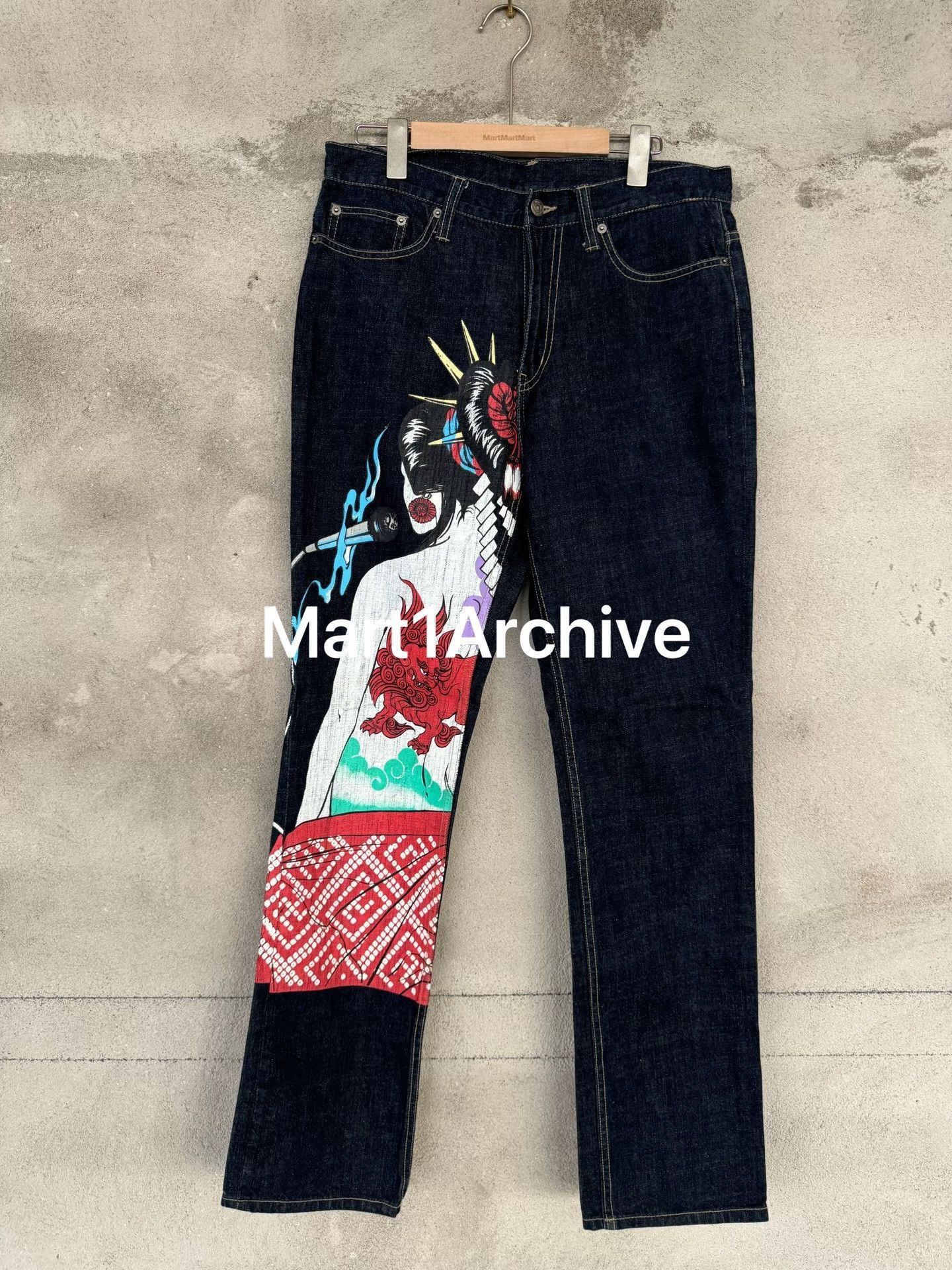 PPFM Blue Denim Jeans with Artwork Size 32 Size US 32 / EU 48 - 2 Thumbnail