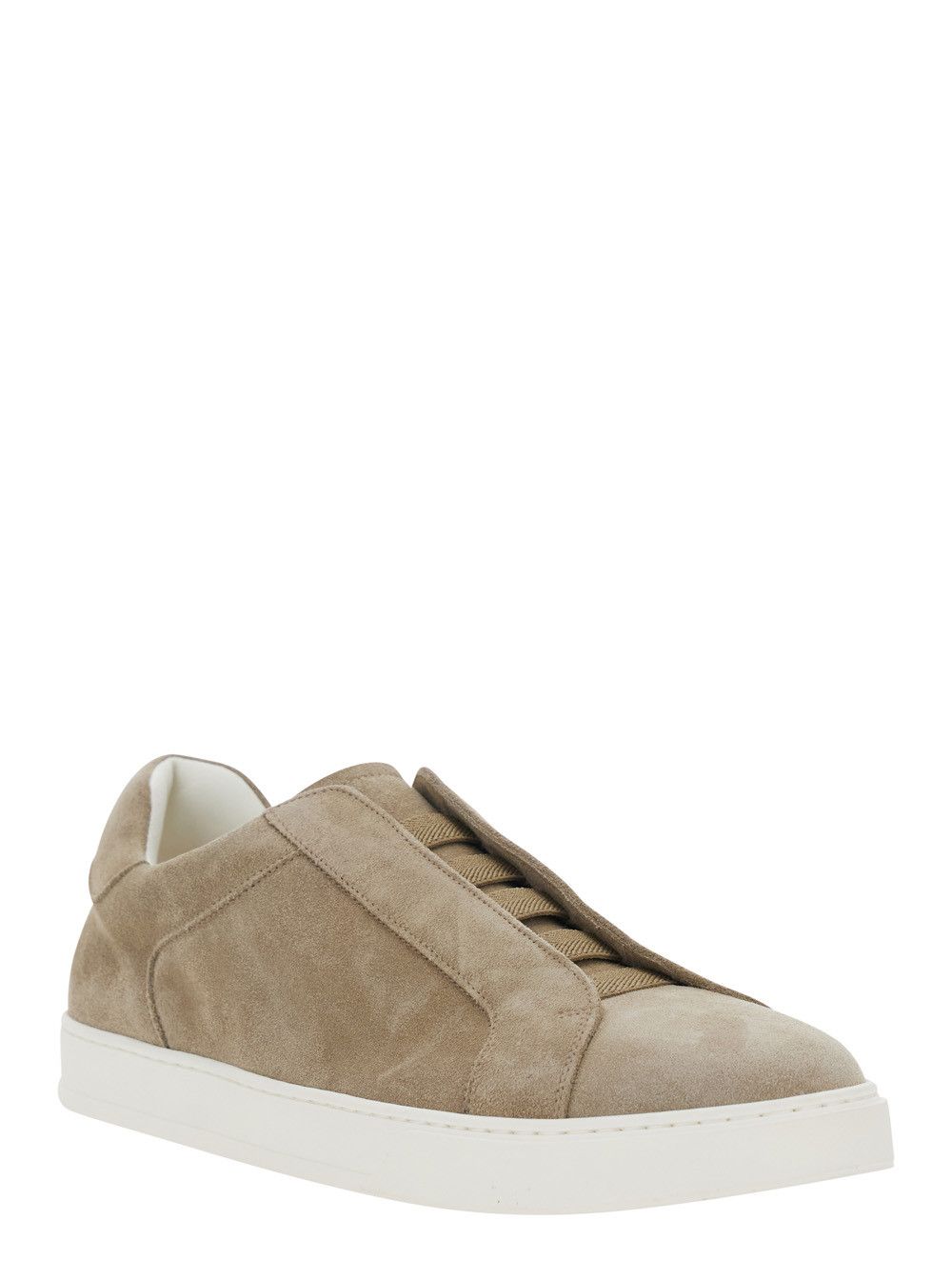 Doucal's Beige Sneakers with Elastic Bands in Suede for Men Size US 9 / EU 42 - 2 Thumbnail