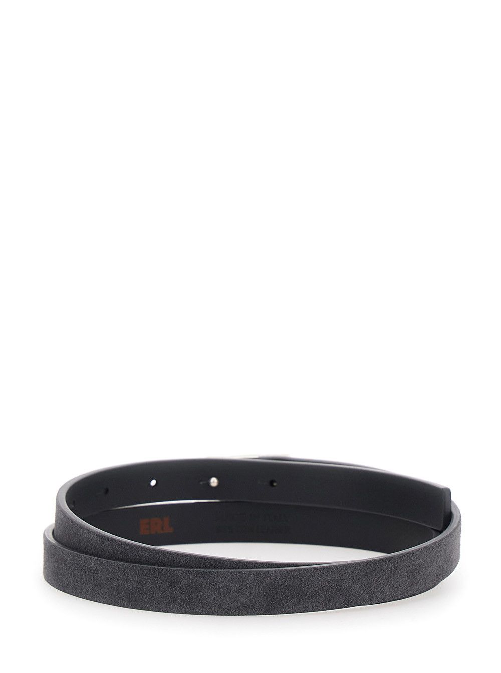 ERL Black Belt with Logo Plate on the Front in Leather Man Size ONE SIZE - 3 Thumbnail