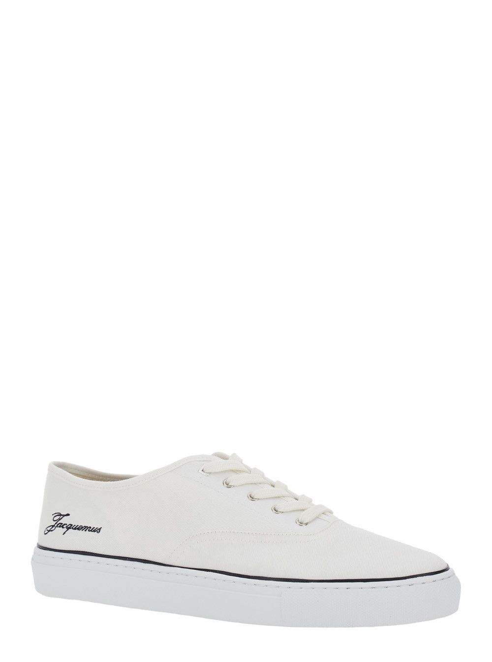 Jacquemus White Sneakers 'LES FEFE' with Contrast Logo in Cotton for Men Size US 12 / EU 45 - 2 Thumbnail