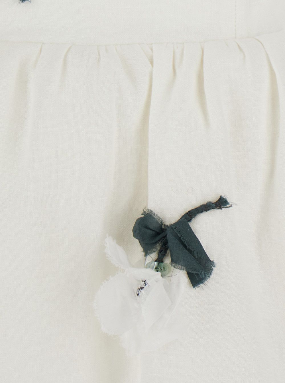 Shushu/Tong White Linen Strapless 'Floral Appliqué' Dress for Women Size S / US 4 / IT 40 - 3 Thumbnail