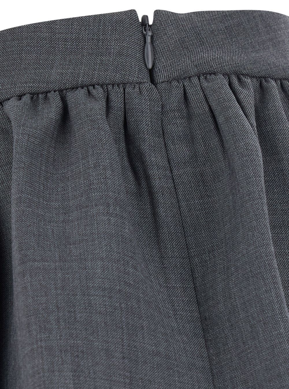 Shushu/Tong Gray 'Tuck Detail Pleated Skirt' with Pleats and Stripe Details in Wool and Polyester for Women Size 26" / US 2 / IT 38 - 3 Thumbnail