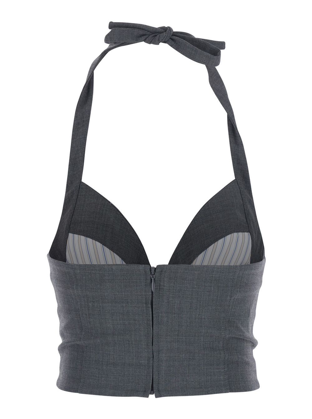 Shushu/Tong Halter Bow Tie Cami Top Gray Size XS / US 0-2 / IT 36-38 - 2 Thumbnail