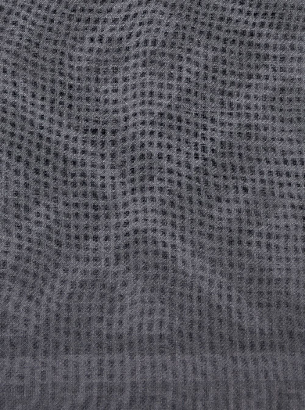 Fendi Grey FF Motif Scarf in Wool and Silk Blend for Women Size ONE SIZE - 3 Thumbnail