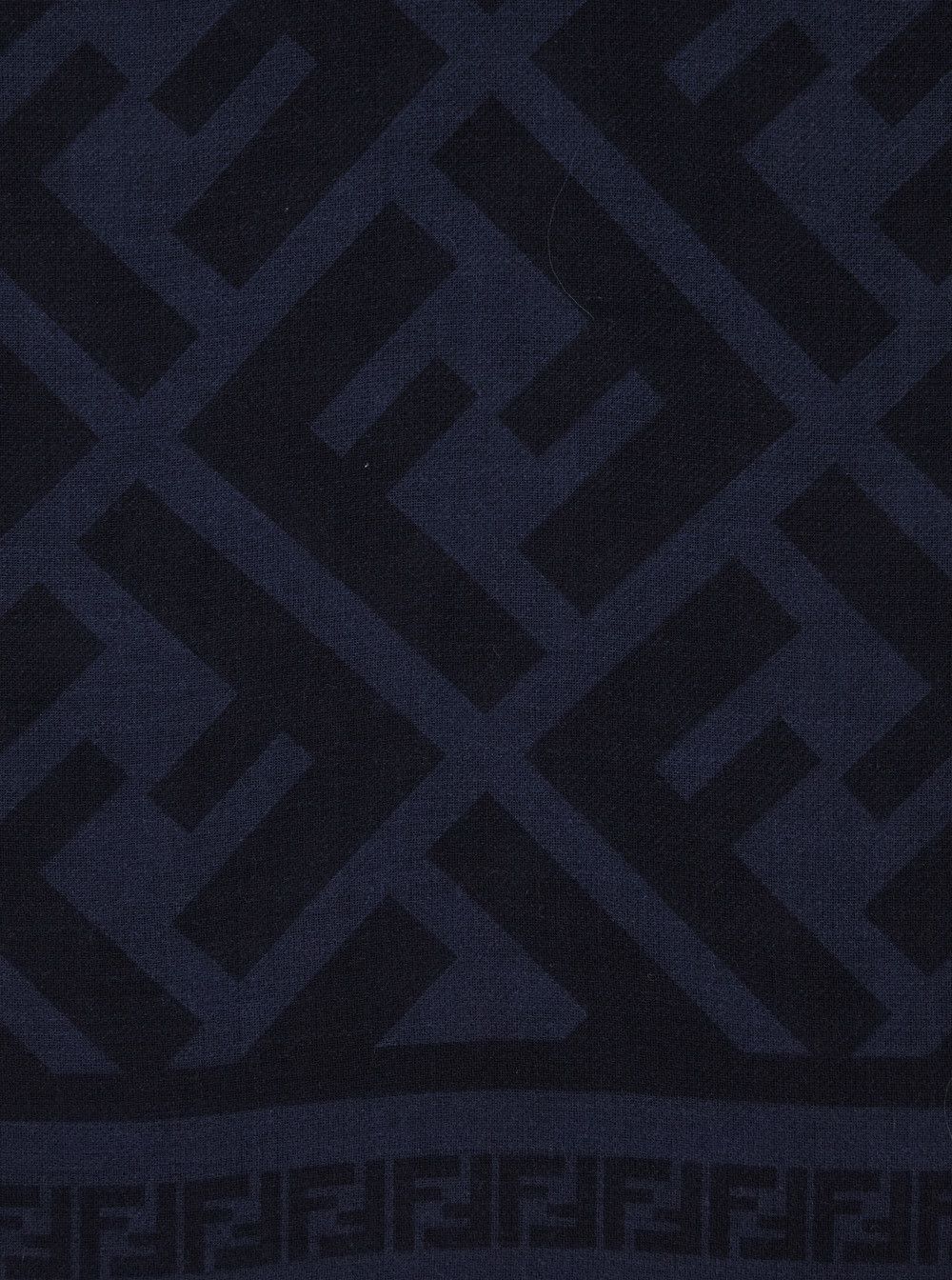 Fendi Blue Scarf with FF Motif All-Over in Wool and Silk Blend for Men Size ONE SIZE - 3 Thumbnail