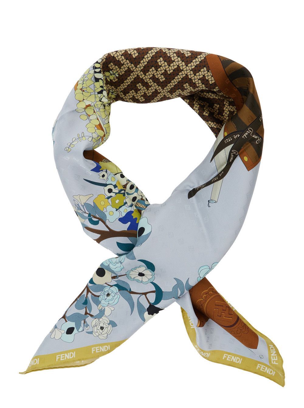 Fendi 'Gardening' Multicolor Silk Scarf for Women Size ONE SIZE - 2 Thumbnail