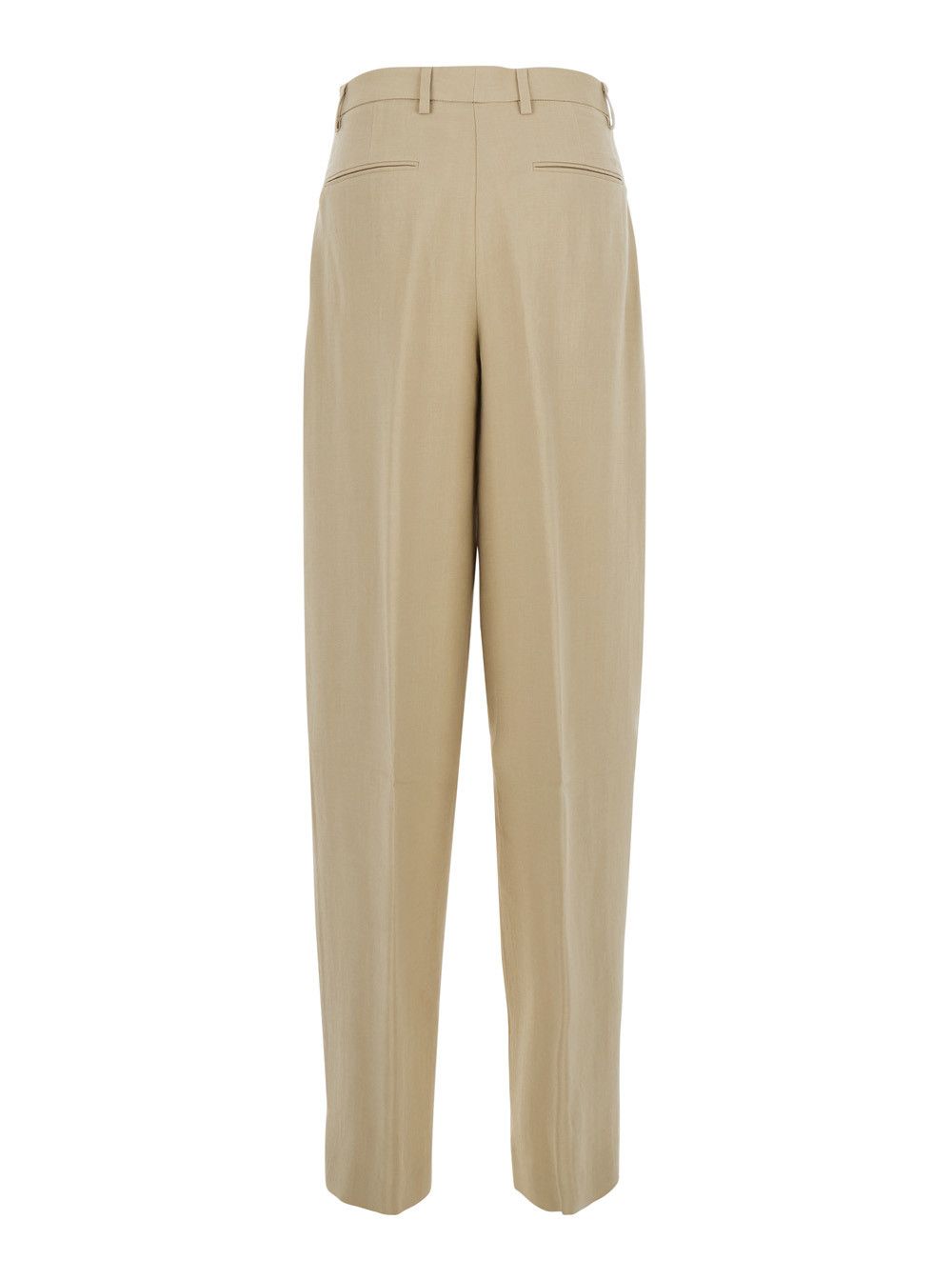 Grifoni Beige Straight-leg Pants with Front Pleats in Fabric for Women Size 28" / US 6 / IT 42 - 2 Thumbnail