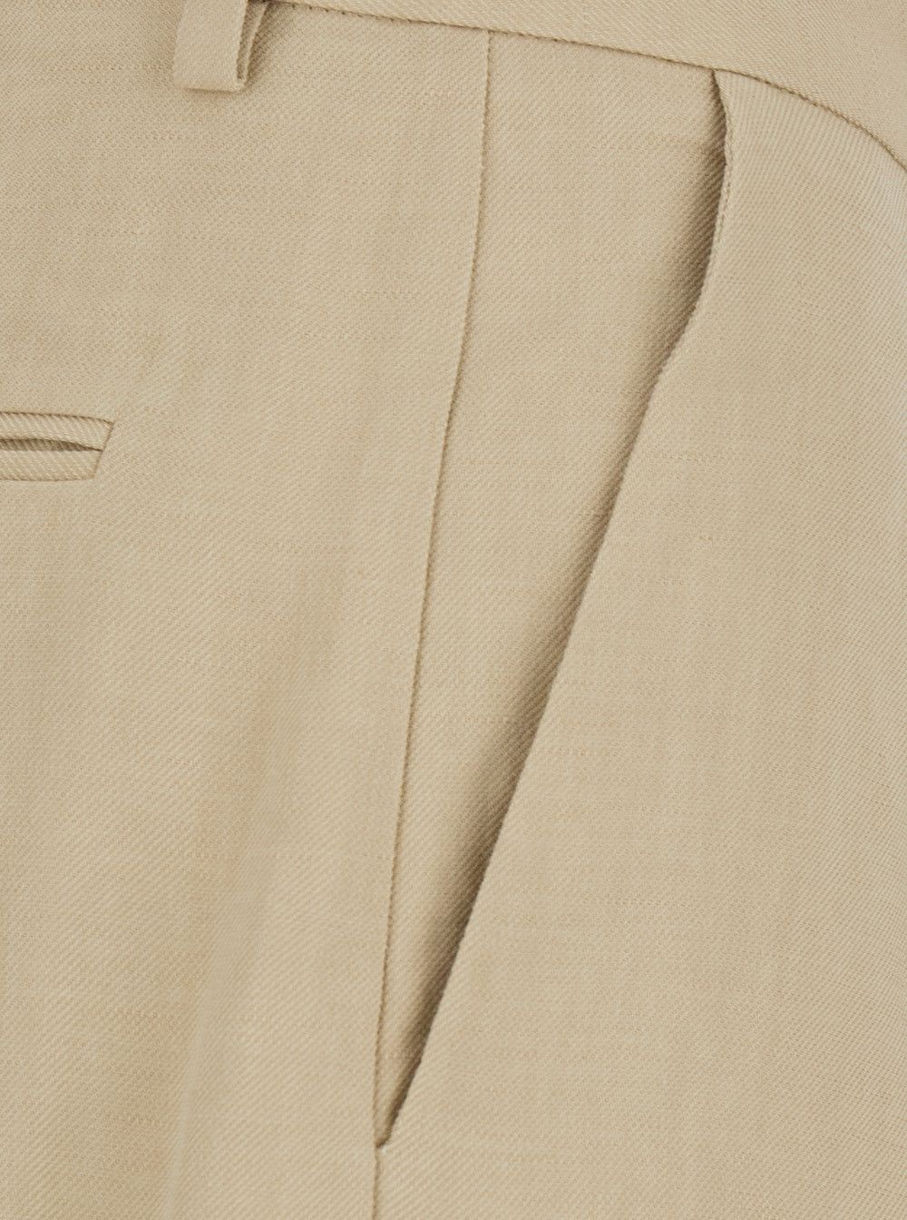 Grifoni Beige Straight-leg Pants with Front Pleats in Fabric for Women Size 28" / US 6 / IT 42 - 3 Thumbnail