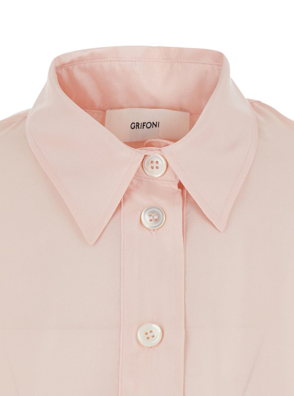 Grifoni Pointed Collar Long Sleeve Shirt in Pink Women Size M / US 6-8 / IT 42-44 - 3 Thumbnail