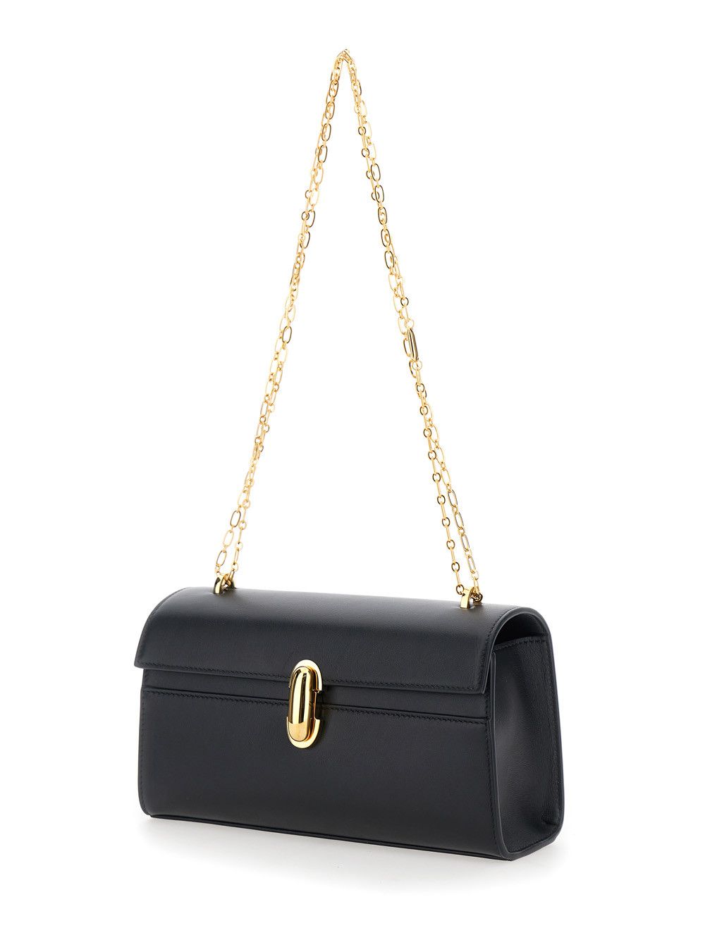 Savette Shoulder Bag 'CHAIN SYMMETRY' with Smooth Black Leather Chain Detail for Women Size ONE SIZE - 2 Thumbnail