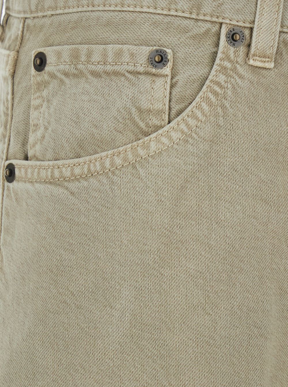 Haikure Khaki Green Jeans with Belt Loops and Logo Patch on the Back Women's Denim Size 24" / US 00 / IT 34 - 3 Thumbnail