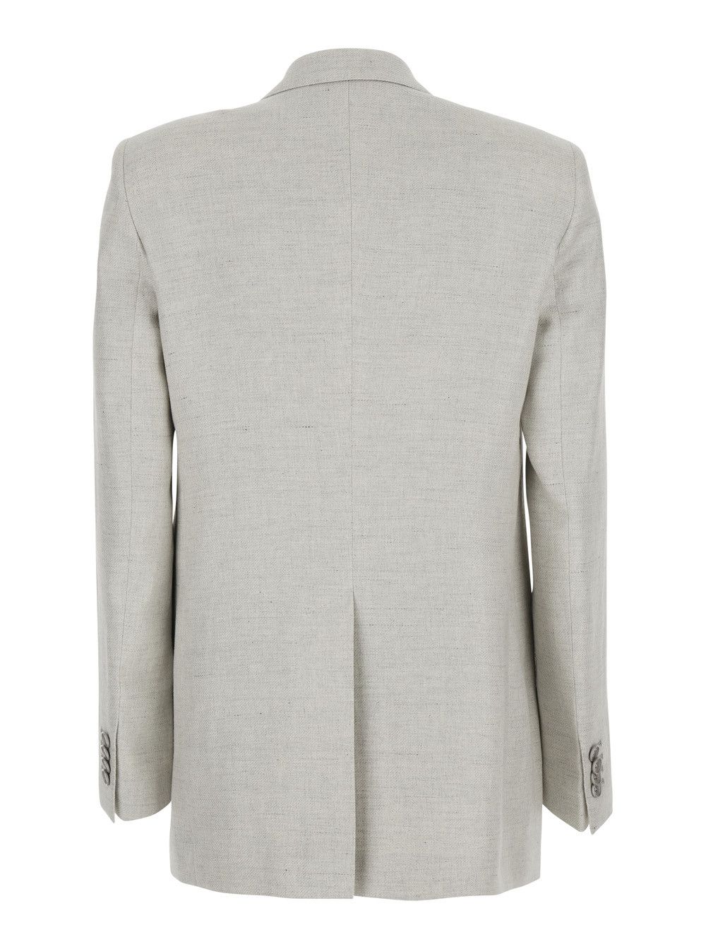 Tagliatore JASMINE SILK WOOL Jacket with Collar and Front Closure in White Women Size L / US 10 / IT 46 - 2 Thumbnail